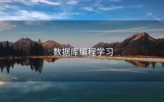 数据库编程学习