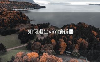 如何退出vim编辑器