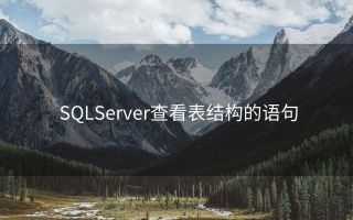 SQLServer查看表结构的语句