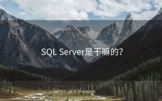 SQL Server是干嘛的?