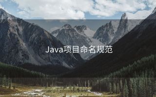 Java项目命名规范