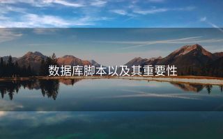 数据库脚本以及其重要性