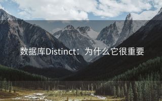 数据库Distinct：为什么它很重要