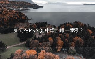 如何在MySQL中增加唯一索引?