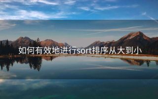 如何有效地进行sort排序从大到小