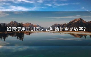 如何使用正则表达式判断是否是数字?