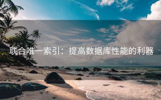 联合唯一索引:提高数据库性能的利器