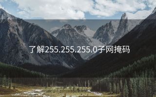 了解255.255.255.0子网掩码