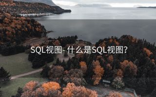 SQL视图- 什么是SQL视图?